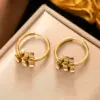 PVD Coated Real Gold Plated Geometric 304 Stainless Steel Simple Style Commute Waterproof Non Tarnish Drop Earrings Ear Studs