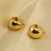 Wholesale PVD Coated 18K Gold Plated C Shape 304 Stainless Steel Simple Style Waterproof Non Tarnish Hoop Earrings