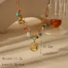 Wholesale Ion Plating (IP) 18K Gold Plated Elephant Flower Boots 304 Stainless Steel Basic Bohemian Pendant Necklace
