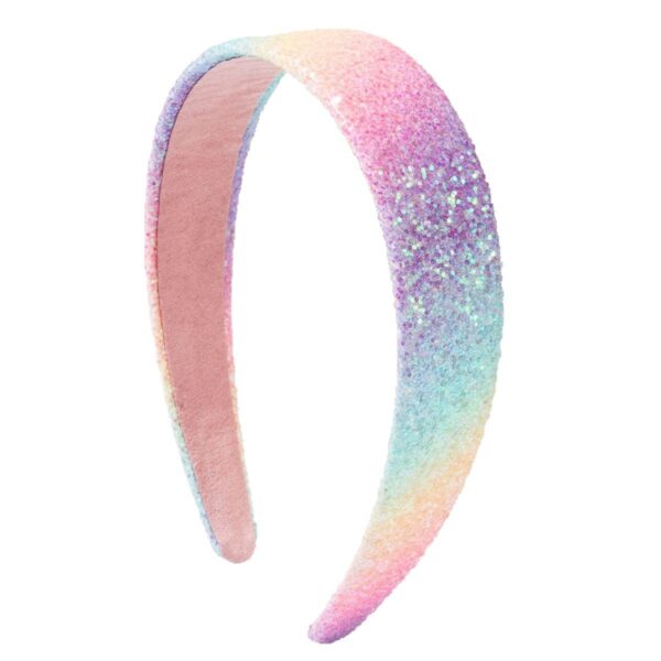 oly-3d5bcadb832afcd7fb0b13f18ff729f2 Wholesale Cross-Border New Style Simple Rainbow Color Sequin Plaid Headband Women's High-End Fashion Gradient Versatile Ser Shiny Hair Aessories