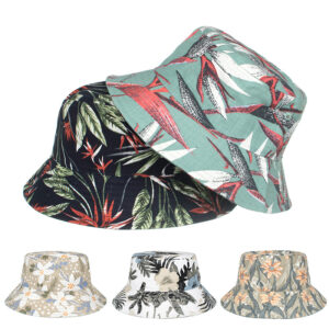 Wholesale Spring and Summer new cotton printed sun protection fisherman hat basin hat big brim hat UV protection sun hat YF025