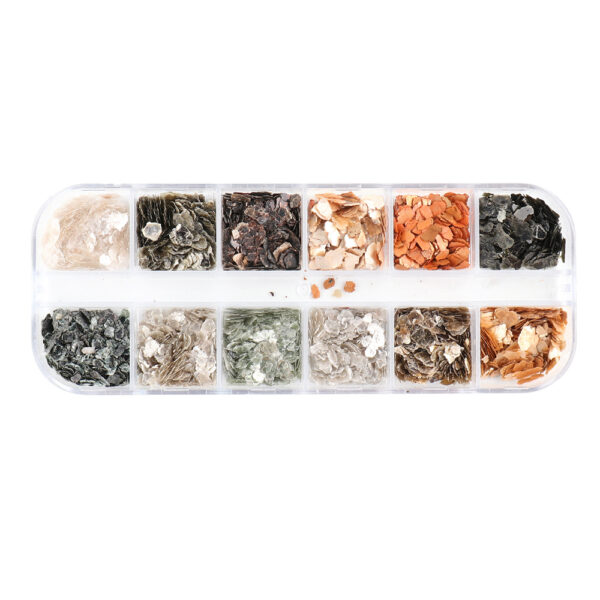 Wholesale Butterfly Mica Platinum Fragment Hexagonal Nail Jewelry Patch