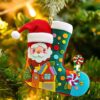 Wholesale Christmas Stocking Series Flat Holiday Pendant Keychain