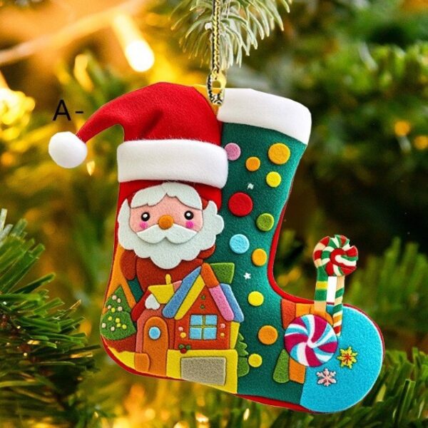 Wholesale Christmas Stocking Series Flat Holiday Pendant Keychain