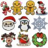 oly-3d5f953b199ecb10e3731bdac647a266 Wholesale Christmas series embroidered fabric patches, cartoon snowman and reindeer patches, clothing accessories, computer embroidery, ready stock wholesale.