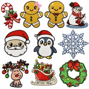oly-3d5f953b199ecb10e3731bdac647a266 Wholesale Christmas series embroidered fabric patches, cartoon snowman and reindeer patches, clothing accessories, computer embroidery, ready stock wholesale.