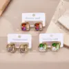 Wholesale PVD Coated Real Gold Plated 18K Gold Square 304 Stainless Steel Casual Elegant Waterproof Non Tarnish Earrings
