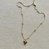PVD Coated 18K Gold Plated Heart Shape 304 Stainless Steel IG Style Sweet Waterproof Non Tarnish 304 Stainless Steel Pendant Necklace