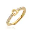 Wholesale Copper 18K Gold Plated IG Style Hip-Hop Simple Style Plating Inlay Constellation Zircon Adjustable Ring