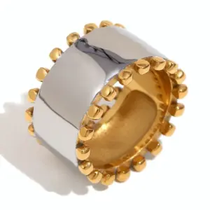 Bead Edge Glossy Ring-Two colors-8