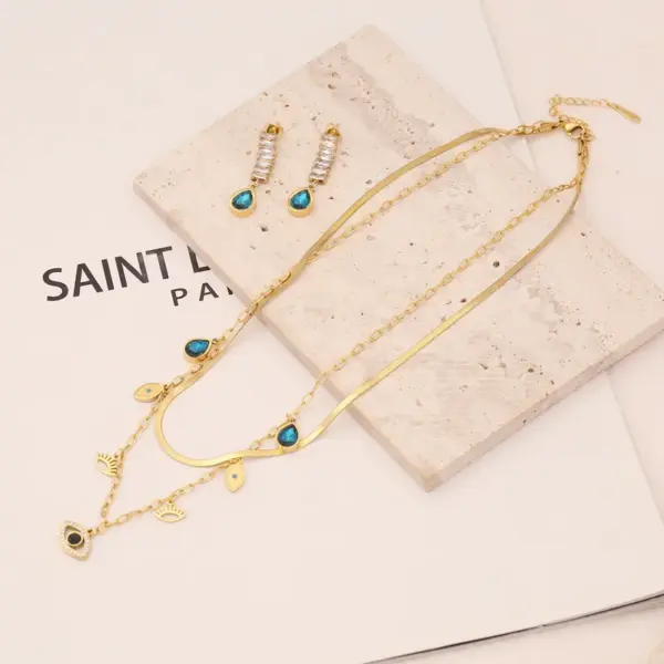 PVD Coated 18K Gold Real Gold Plated Eye Stainless Steel Fashion Waterproof Non Tarnish 304 Stainless Steel Necklace