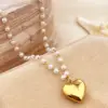 Wholesale PVD Coated Real Gold Plated 18K Gold Heart Shape 304 Stainless Steel Casual Elegant Waterproof Non Tarnish 201 Stainless Steel Pendant Necklace