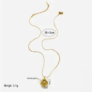 Single Curb Necklace Shell Pearl