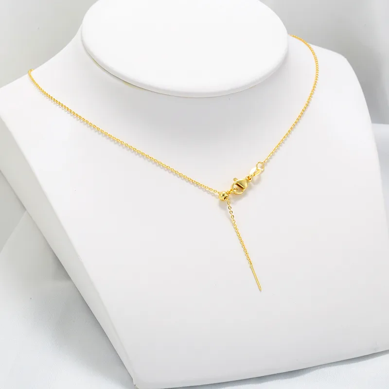 Wholesale Simple Style Solid Color Copper Plating 18k Gold Plated Necklace