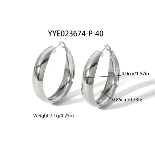 Wholesale PVD Coated Real Gold Plated 18K Gold Round 304 Stainless Steel Classic Style Waterproof Non Tarnish Earrings
