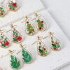 Wholesale Christmas themed resin dried flower earrings