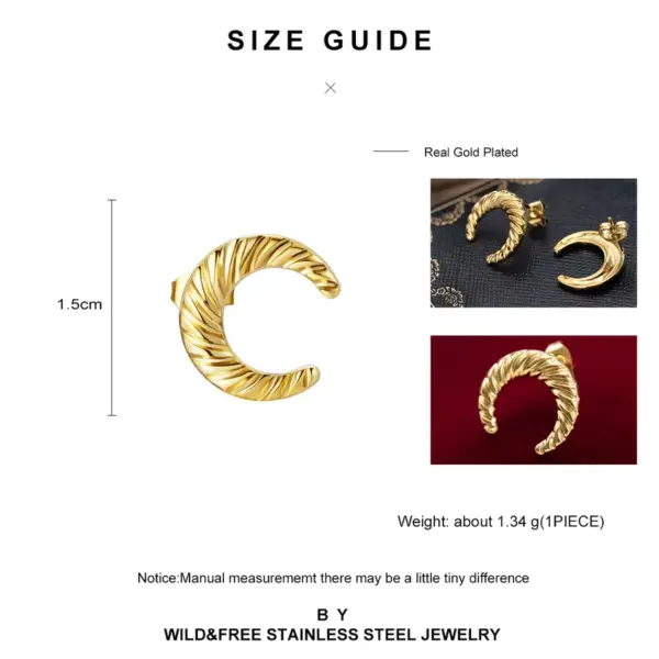 Wholesale 1 Pair Fashion C Shape Plating Inlay 304 Stainless Steel Artificial Gemstones Ear Studs