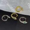 Wholesale Fashion Snake Copper Plating Zircon Earrings 1 Pair