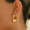 Ion Plating (IP) 18K Gold Plated C Shape 304 Stainless Steel Vintage Style Simple Style Waterproof Non Tarnish Ear Studs