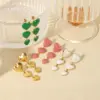 Wholesale PVD Coated Real Gold Plated Heart Shape 304 Stainless Steel Classic Style Waterproof Non Tarnish Drop Earrings Ear Studs
