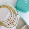 Wholesale Ig Style Simple Style Letter Glass Copper Beaded Knitting Plating 18k Gold Plated Necklace