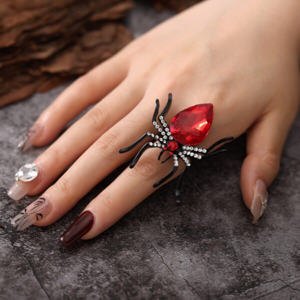 Wholesale Cross-border European and American Diablo Halloween Personalized Spider Ring Women's Ins Cold Style Fashion Open Finger Ring Tide