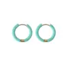 Wholesale 1 Pair Basic Commute Circle Buckle Epoxy 304 Stainless Steel 18K Gold Plated Hoop Earrings