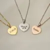 Wholesale Jewelry Vacation Simple Style Heart Shape Titanium Steel Plating Pendant Necklace Cable Chain