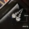 Wholesale Simple Heart-shaped Copper-plated Platinum Zircon Geometric Earrings