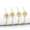 Wholesale Copper Inlaid Zircon Letter Copper Bracelets