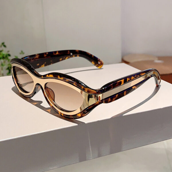 Wholesale European and American Retro Fashion Cat's Eye Y2K Cross-border New Sunglasses Outdoor Sports Street Shot Slim Anti-glare Sunglasses