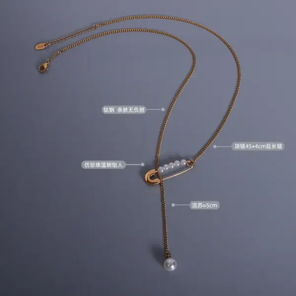 Wholesale PVD Coated Real Gold Plated 18K Gold Geometric 304 Stainless Steel Fashion Waterproof Non Tarnish 304 Stainless Steel Necklace