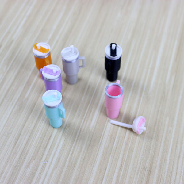 Wholesale 1:12 Doll House Mini Thermos Cup Model Artificial Straw Cup DIY Miniature Food Toy Scene Ornament Model
