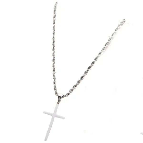 Wholesale Jewelry Hip-Hop Cross 304 Stainless Steel Pendant Necklace