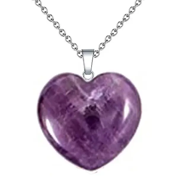 Wholesale Casual Simple Style Heart Shape Natural Stone Crystal Iron Wholesale Pendant Necklace