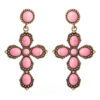 oly-3d9c6436dbd78d6c4321f1103021849e Wholesale Western style oval exaerated cross earrings with white turquoise