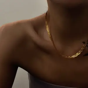 Wholesale 304 Stainless Steel 18K Gold Plated Rock Streetwear Plating Solid Color Choker