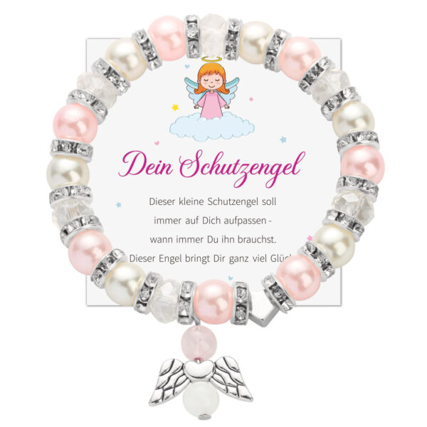 Wholesale White Pearl Bracelet Love Wings Diamond Ring Women Holiday Gift Bracelet Pink Pearl Angel Bracelet