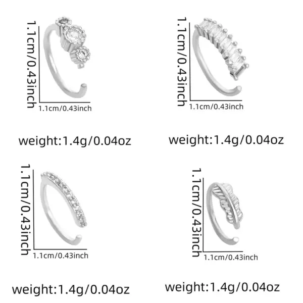 1 Piece Nose Rings & Studs Simple Style Geometric Alloy Inlay Rhinestones Nose Rings & Studs Nose Pin