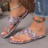 oly-3da5aab702f929b3ff2a49523db9df16 Wholesale plus size ethnic style flat toe slippers summer breathable printed Roman style slippers