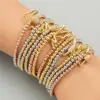 Wholesale Jewelry Fashion Geometric Copper Artificial Gemstones Diamond Bracelets