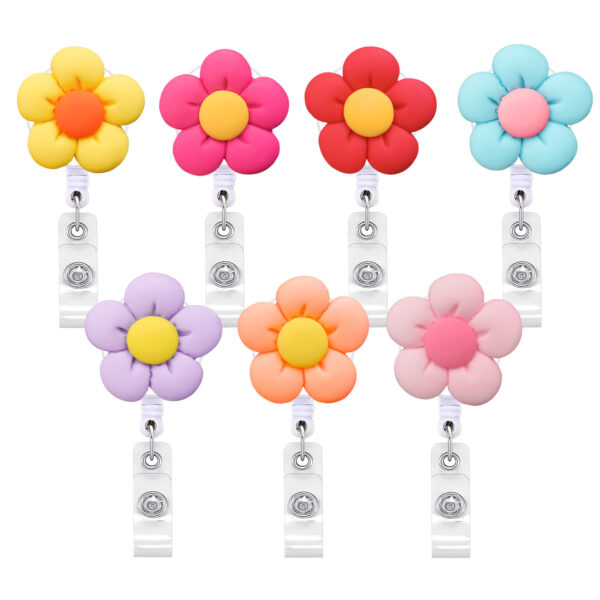 oly-3da95282993a8741e43f7e01c3f9ad3d Wholesale Resin Color Flower Easy-Pull Buckle Easy-Pull Doctor Nurse Student Gift Office Retractable Badge Scroll