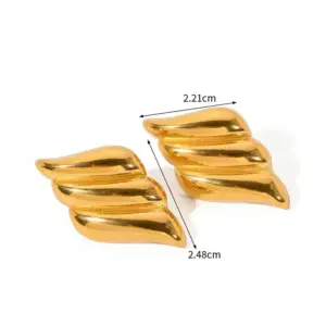 【XKE0229】Three-layer Wing Earrings / Gold