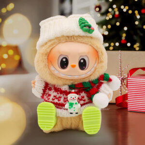 Rx283 christmas set [white hat + red patterned sweater + red and green scarf + green shoes four-piece set (doll not included)