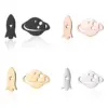 Wholesale PVD Coated 18K Gold Real Gold Plated Spacecraft Planet 304 Stainless Steel Fashion Waterproof Non Tarnish Ear Studs