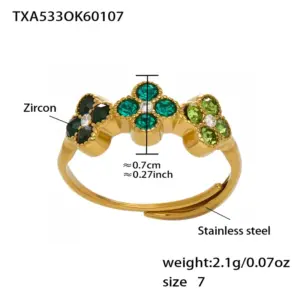TXA533-Green Zircon Ring-No. 7