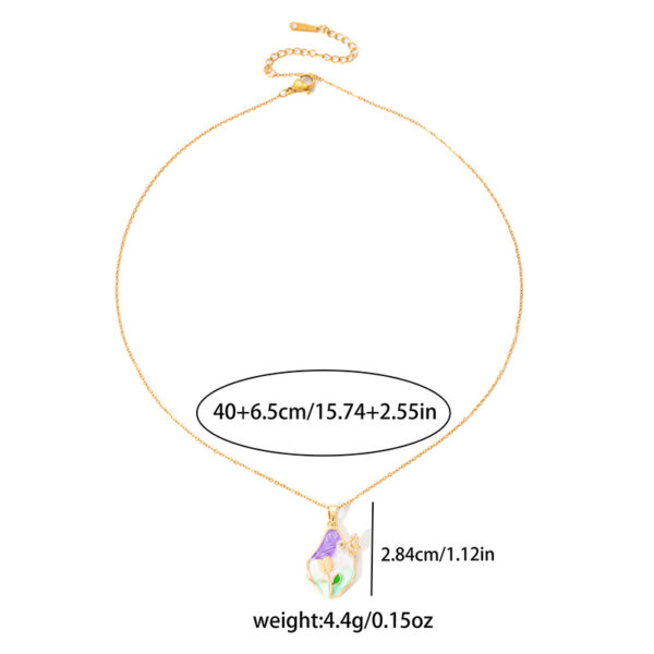 Wholesale Retro Oil Painting Style Flower Butterfly Necklace Accessories for Women, Accessible Luxury Elegant, High-End Clavicle Chain, Exquisite and Versatile Jewelry