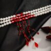 oly-3dc455cc44cf8175383cfde812258752 Wholesale European and American Cross-border Jewelry Personalized Round Bead Multi-layer Necklace Vintage Gothic Style Blood opping Tassel Imitation Pearl Necklace for Women