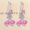 Wholesale 2024 cross-border Europe and the United States hot cherry inlaid long color zircon earrings earrings mother mother's day gift