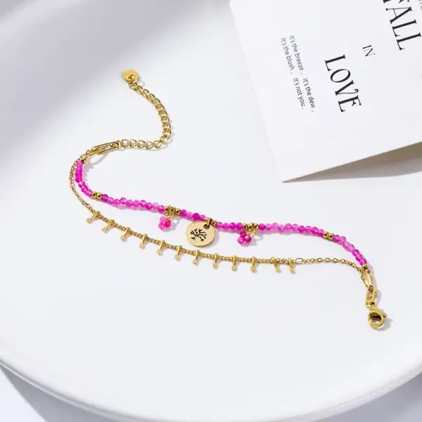 Wholesale Sweet Flower 304 Stainless Steel Artificial Pearl Bracelets In Bulk